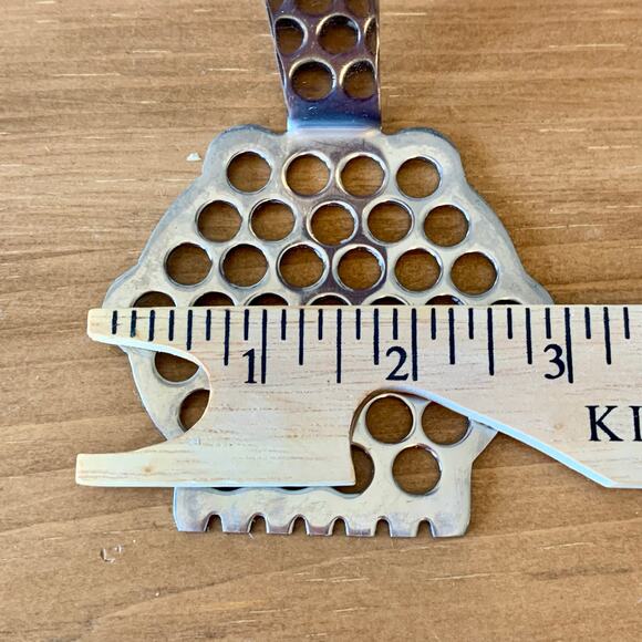 Vtg Vernco Potato Masher Chopper Hexagon Heavy Duty Stainless Wood Japan MCM - Picture 9 of 9